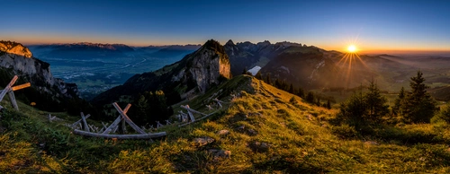 Швейцария, горы, Хоэр-Кастен, Альпы, закат, голубые